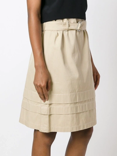 Pre-owned Romeo Gigli Vintage Belted A-line Skirt In Neutrals