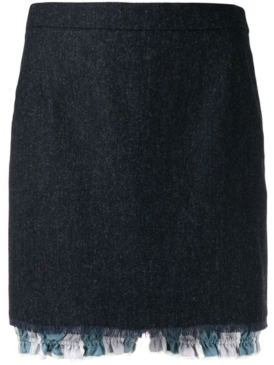 Shop Thom Browne Layered Mini Skirt In Blue