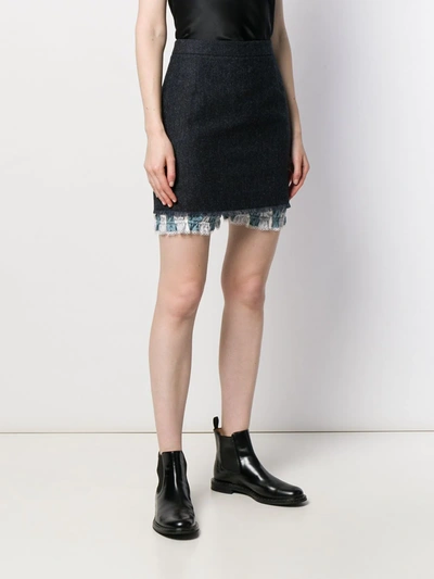 Shop Thom Browne Layered Mini Skirt In Blue