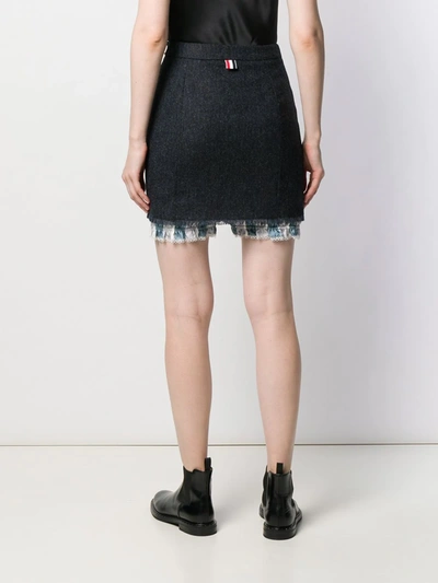 Shop Thom Browne Layered Mini Skirt In Blue