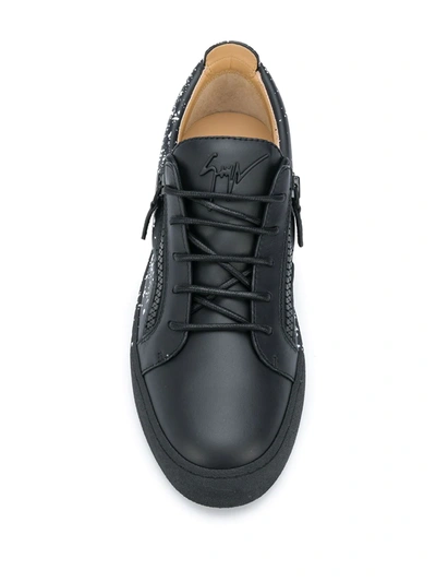 Shop Giuseppe Zanotti Splatter-print Sneakers In Black