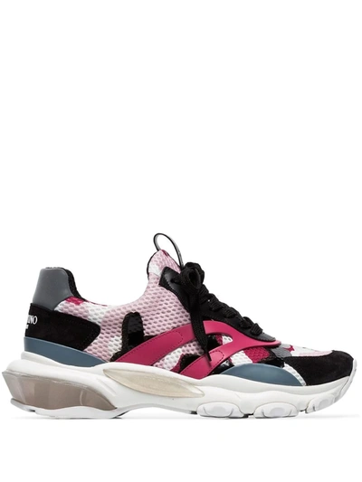 Shop Valentino Bounce Camouflage Sneakers In Pink