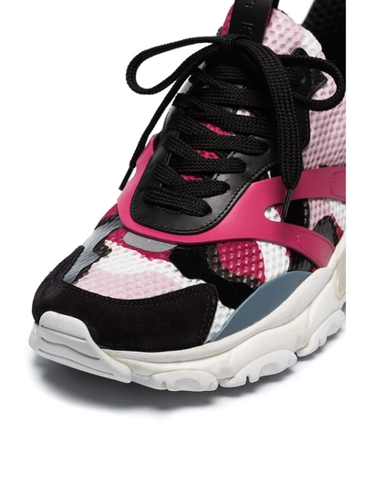 Shop Valentino Bounce Camouflage Sneakers In Pink