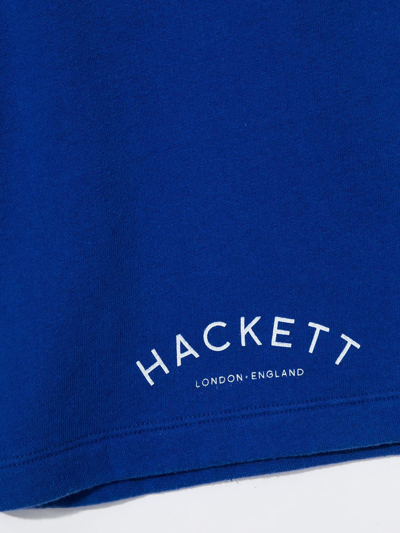Shop Hackett Logo-printed Shorts In 蓝色