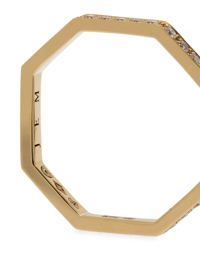 Shop Jem Octagon Diamond Paved Ring In Gold