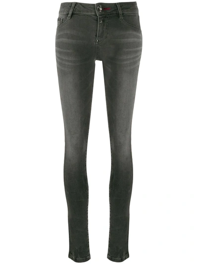 Shop Philipp Plein Skinny Fit Jeggings In Grey