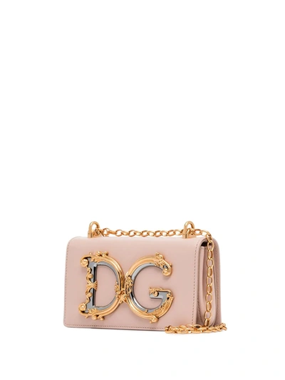 Dolce & Gabbana Pink Calfskin Phone Bag In Pink