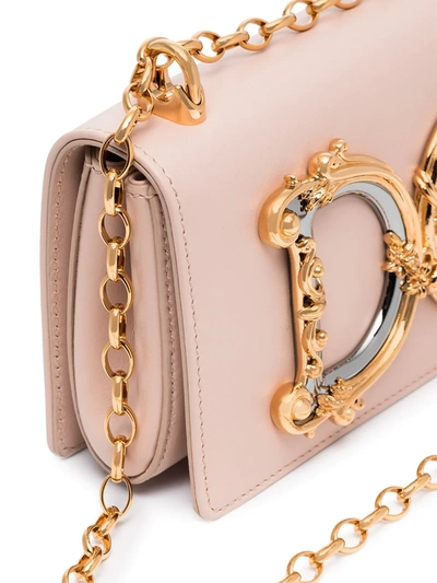 Dolce & Gabbana Pink Calfskin Phone Bag In Pink