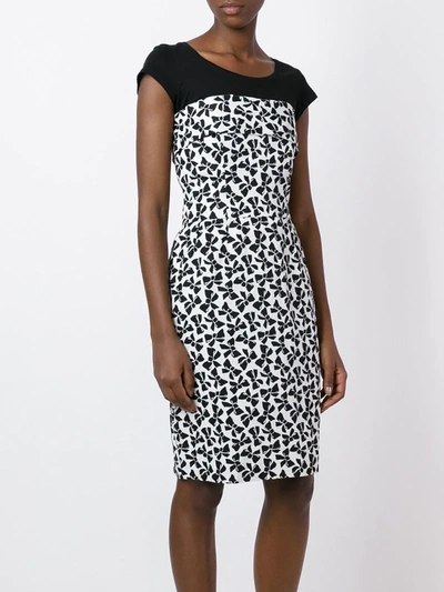 Pre-owned Saint Laurent Bow Print Strapless Dress In White