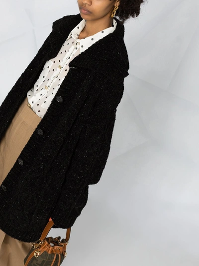 Shop Dolce & Gabbana Spread-collar Cardigan Coat In Black