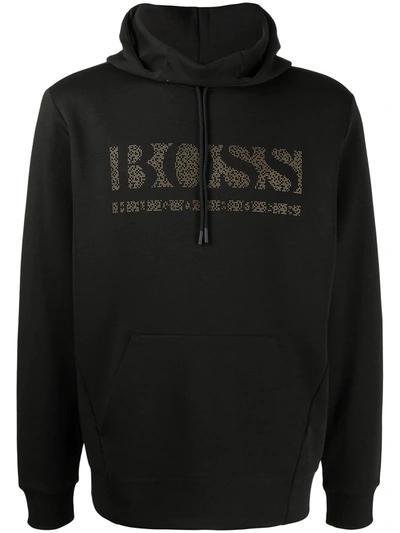 Hugo Boss Logo-print Hoodie In Schwarz | ModeSens