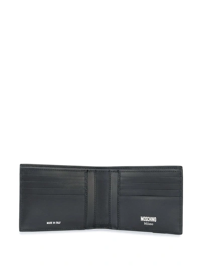 Shop Moschino Logo-print Folding Wallet In Black