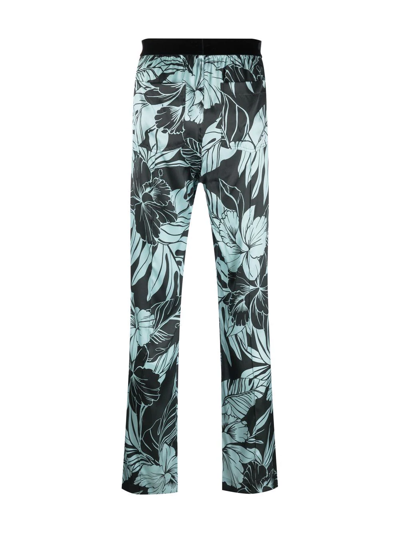 Shop Tom Ford Tropical-print Silk Pyjama Trousers In Green