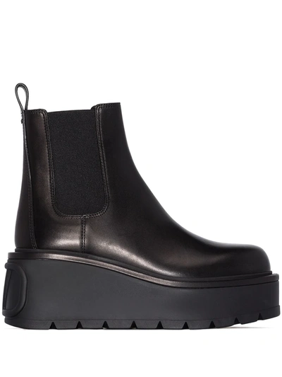 Shop Valentino Uniqueform Leather 85mm Ankle Boots In Black