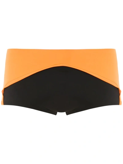 Shop Amir Slama Color Block Trunks In Black