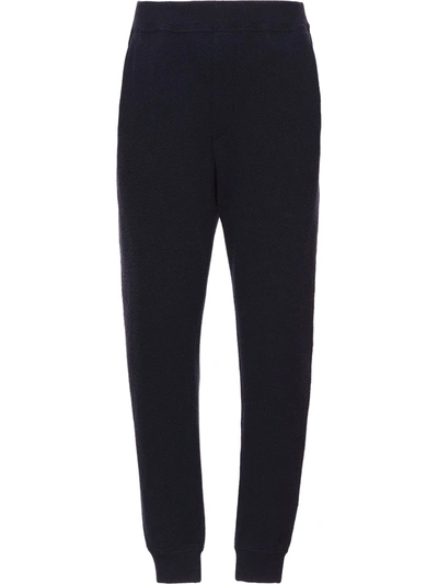 Shop Prada Wool And Cashmere Jogging Pants In Blue