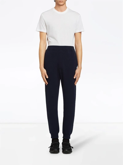 Shop Prada Wool And Cashmere Jogging Pants In Blue