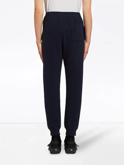 Shop Prada Wool And Cashmere Jogging Pants In Blue