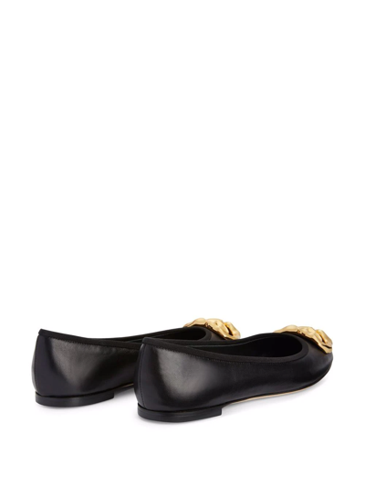 Shop Giuseppe Zanotti Amur Ballerina Shoes In Schwarz