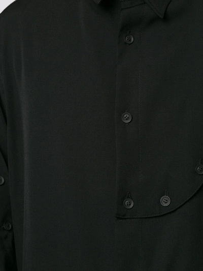Shop Yohji Yamamoto Bottom Zip Detachable Shirt In Black