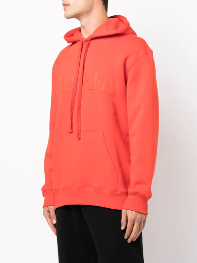 Shop 032c Maria Organic Cotton Hoodie In Red