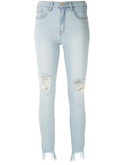 Shop Amapô Rocker Skinny Jeans In Blue