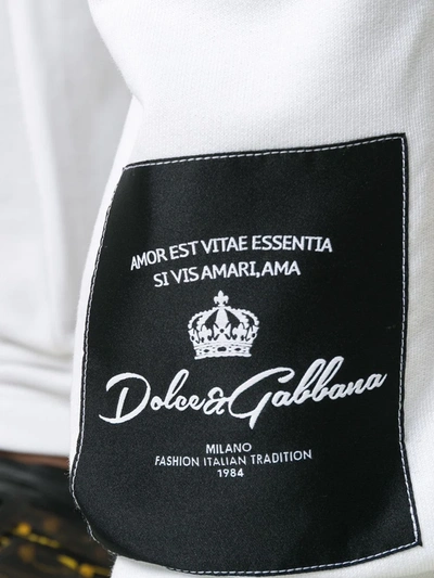 Shop Dolce & Gabbana Logo Patch Track Pants In White
