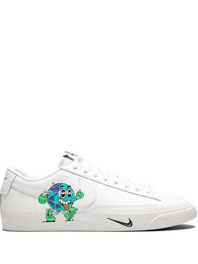 Shop Nike Blazer Low-top Flyleather Qs "earth Day" Sneakers In White