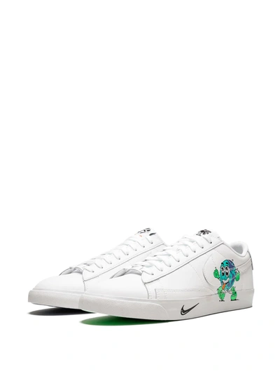 Shop Nike Blazer Low-top Flyleather Qs "earth Day" Sneakers In White