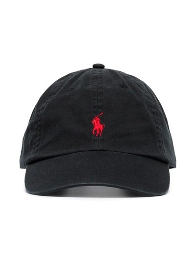 Shop Polo Ralph Lauren Logo-embroidered Cotton Cap In Black