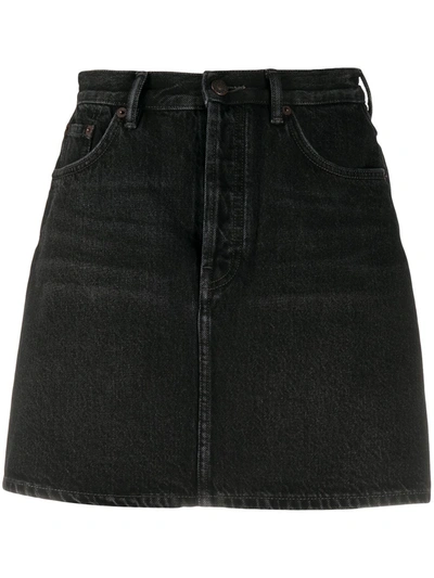 Shop Acne Studios High-rise Denim Skirt In Black