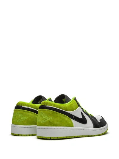 Shop Jordan 1 Low "black Cyber" Sneakers In Green