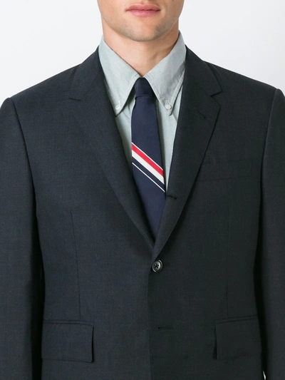 Thom Browne Grosgrain Stripe Tie In Blue