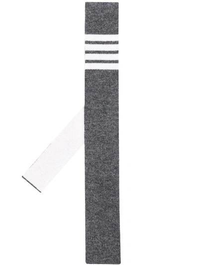 Shop Thom Browne Cashmere Knit 4-bar Tie In Grey