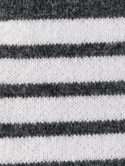 Shop Thom Browne Cashmere Knit 4-bar Tie In Grey