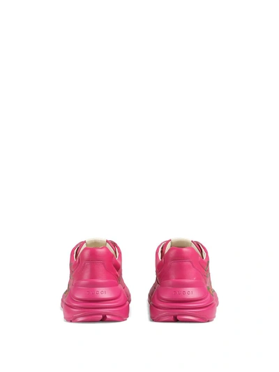 Shop Gucci Rhyton  Logo Leather Sneaker In Pink