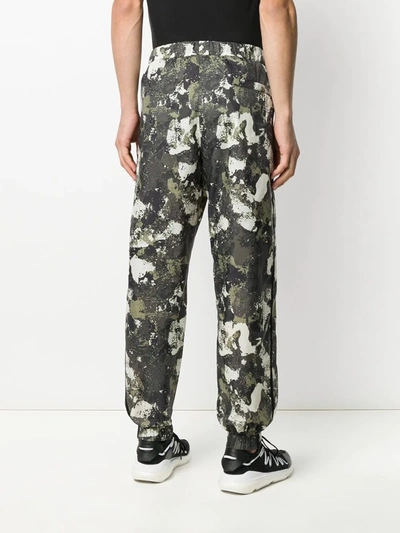Shop Marcelo Burlon County Of Milan Camouflage-print Drawstring Trousers In Green