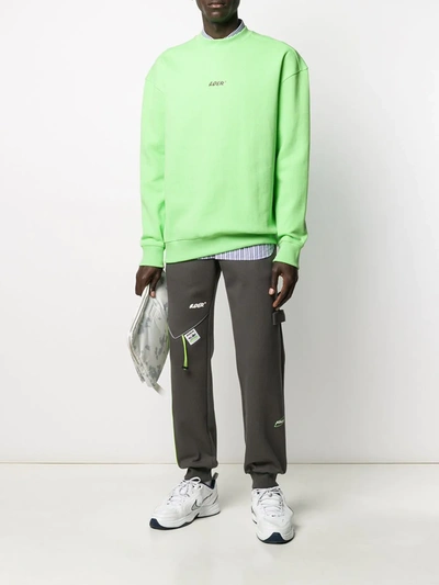 Shop Ader Error Logo-print Crew Neck Sweatshirt In Green
