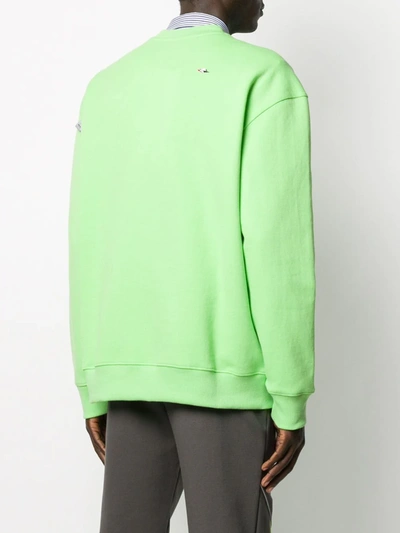 Shop Ader Error Logo-print Crew Neck Sweatshirt In Green