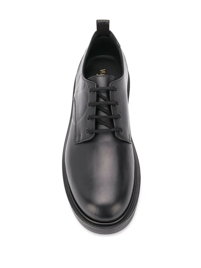 Shop Valentino Vlogo Leather Derby Shoes In Black