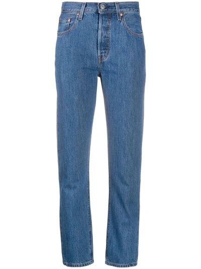 Shop Levi's 501 Cropped Jeans In Blue