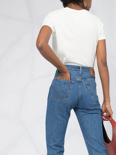 Levi's 501 Original Cropped Jeans In Charleston Fun In Blue