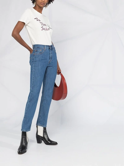 Shop Levi's 501 Cropped Jeans In Blue