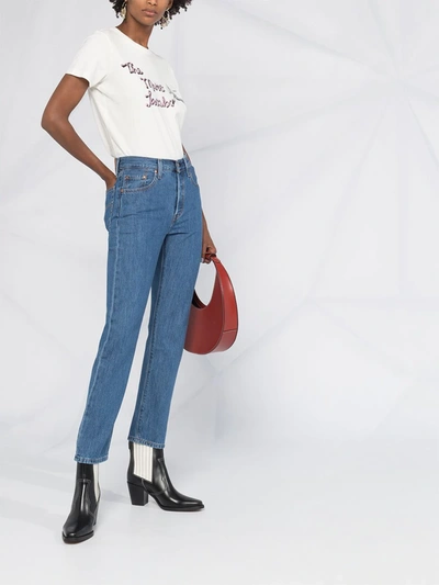 Levi's 501 Original Cropped Jeans In Charleston Fun In Blue