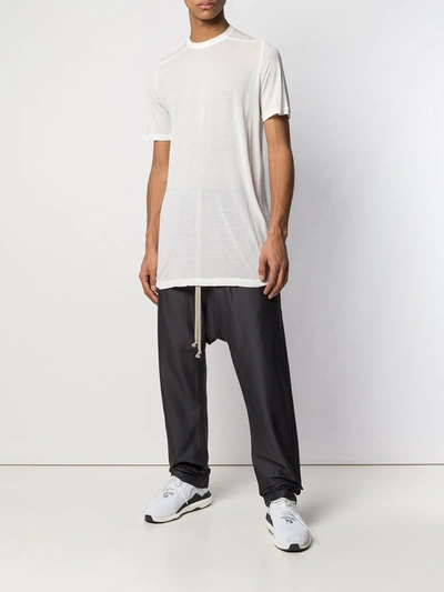 Shop Rick Owens Silk Blend T-shirt In White