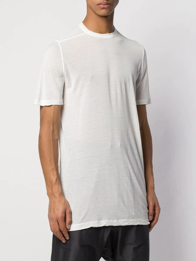 Shop Rick Owens Silk Blend T-shirt In White