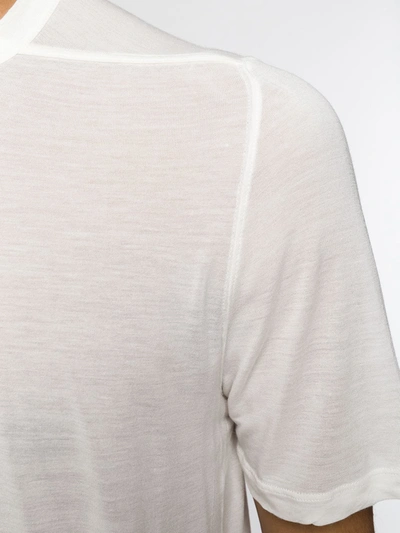 Shop Rick Owens Silk Blend T-shirt In White