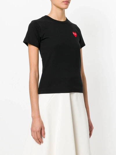 Shop Comme Des Garçons Play Heart Logo T-shirt In Black