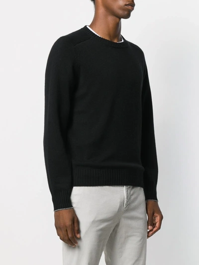 Shop Brunello Cucinelli Slim-fit Knitted Jumper In Black