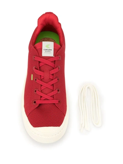 Shop Cariuma Ibi Low-top Knit Sneakers In Red